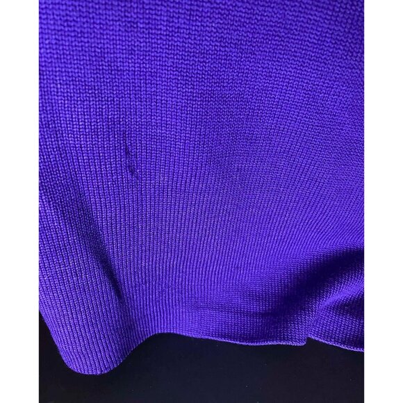 St John Sweater Marie Gray Purple Womens 10 Colorblock Cardigan - Picture 6 of 9